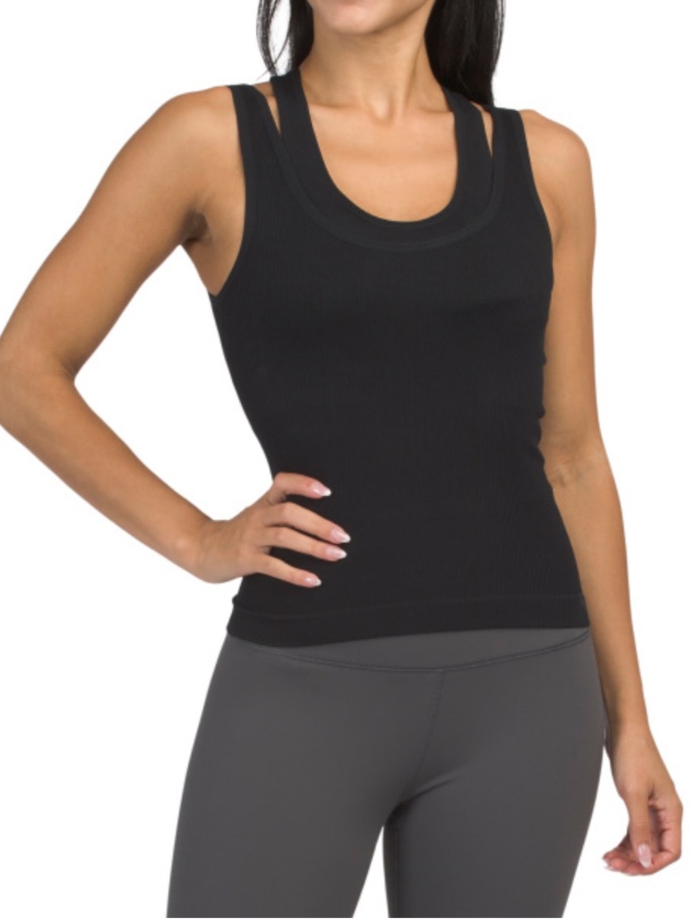 K Swiss Double-Strap Ribbed Tank Top